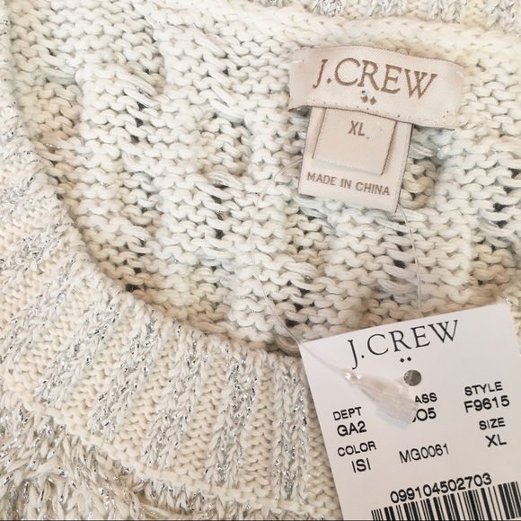 J. crew | Metallic Cable Knit Sweater Silver - Picture 7 of 8